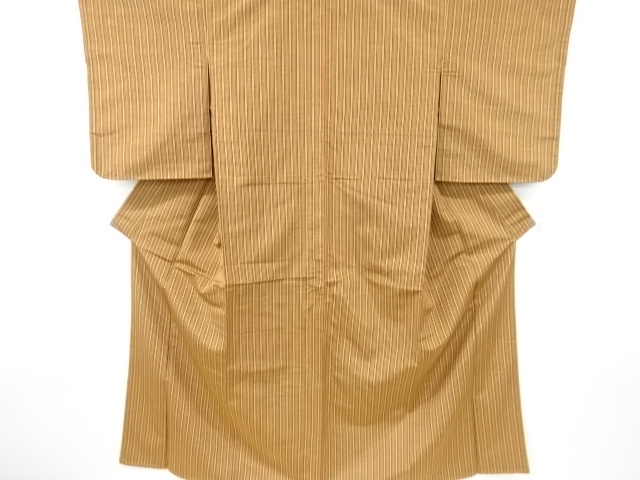 JAPANESE KIMONO / ANTIQUE KIMONO / SILK / TSUMUGI / WOVEN STRIPE